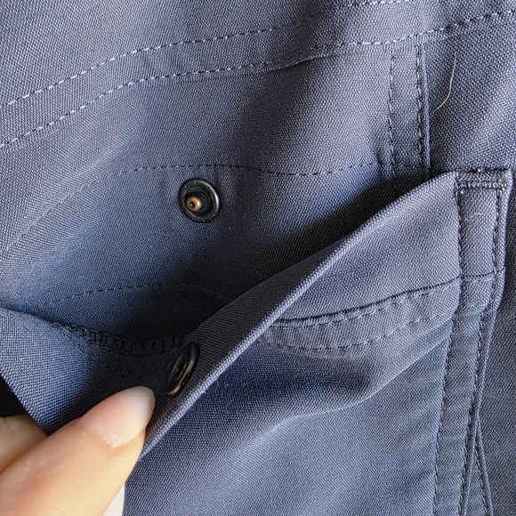 KUHL Trekr Kapri Hiking Pants Blue Ruched Side Cinch Cargo Size 8 - Picture 16 of 16